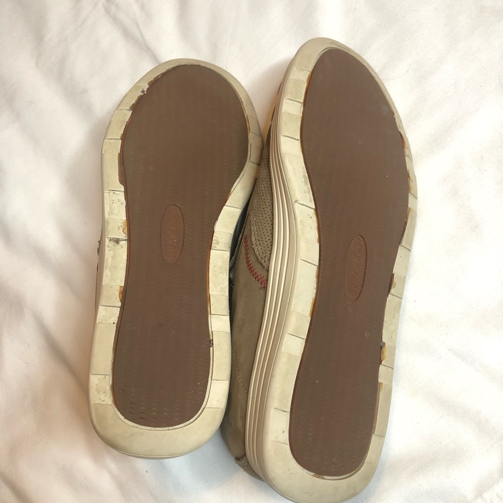 Dunham Colchester Taupe Perforated Leather Upper Slip On Sneakers Shoes View 2